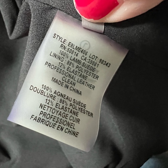 Ellie Tahari Lamb Suede Black Fringed Jacket - Picture 10 of 15